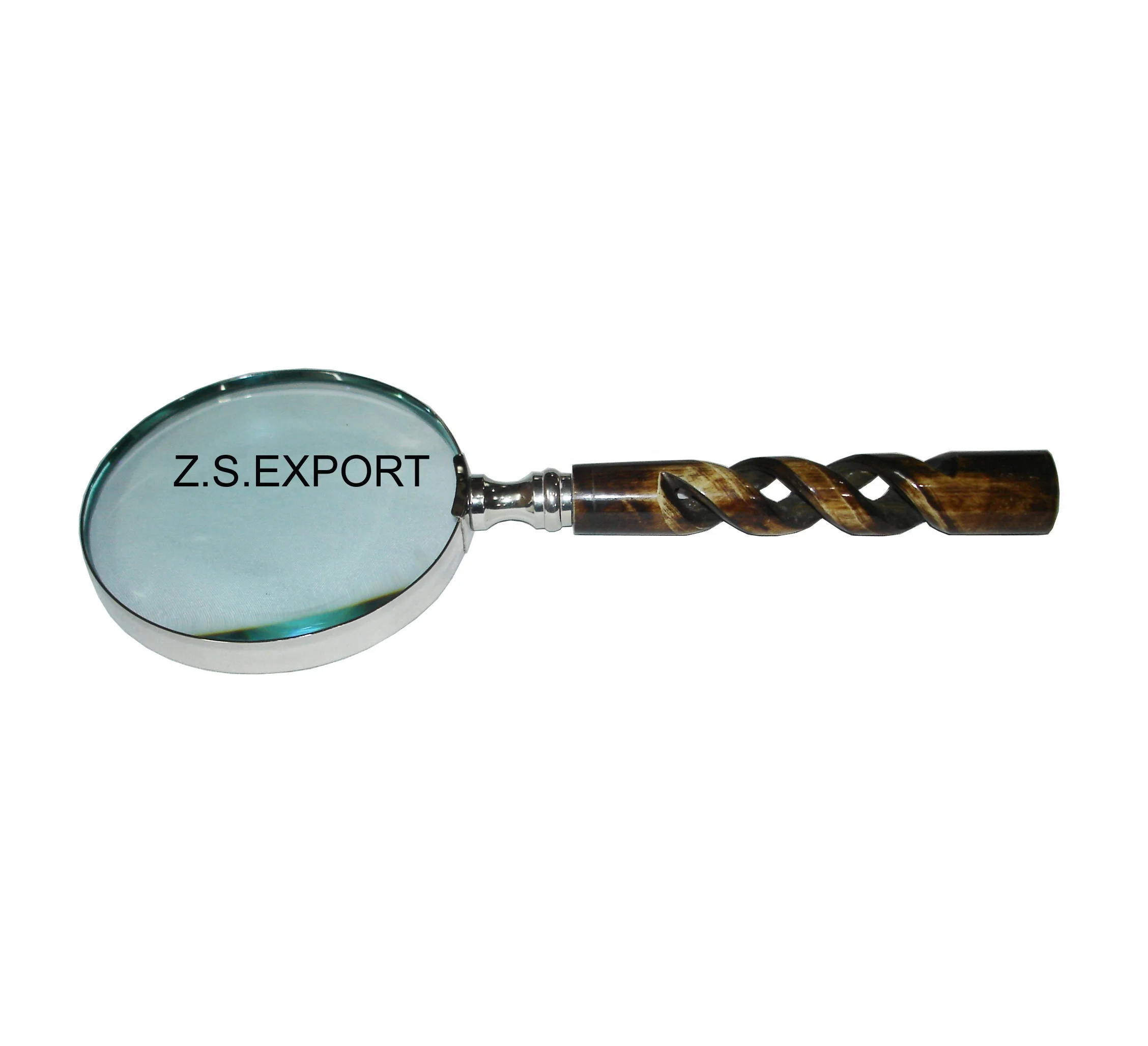 Wholesale Decorative Wooden Handle Magnifying Glass Optical Instrument Metal Magnifying Glass Reading inspection Magnifier