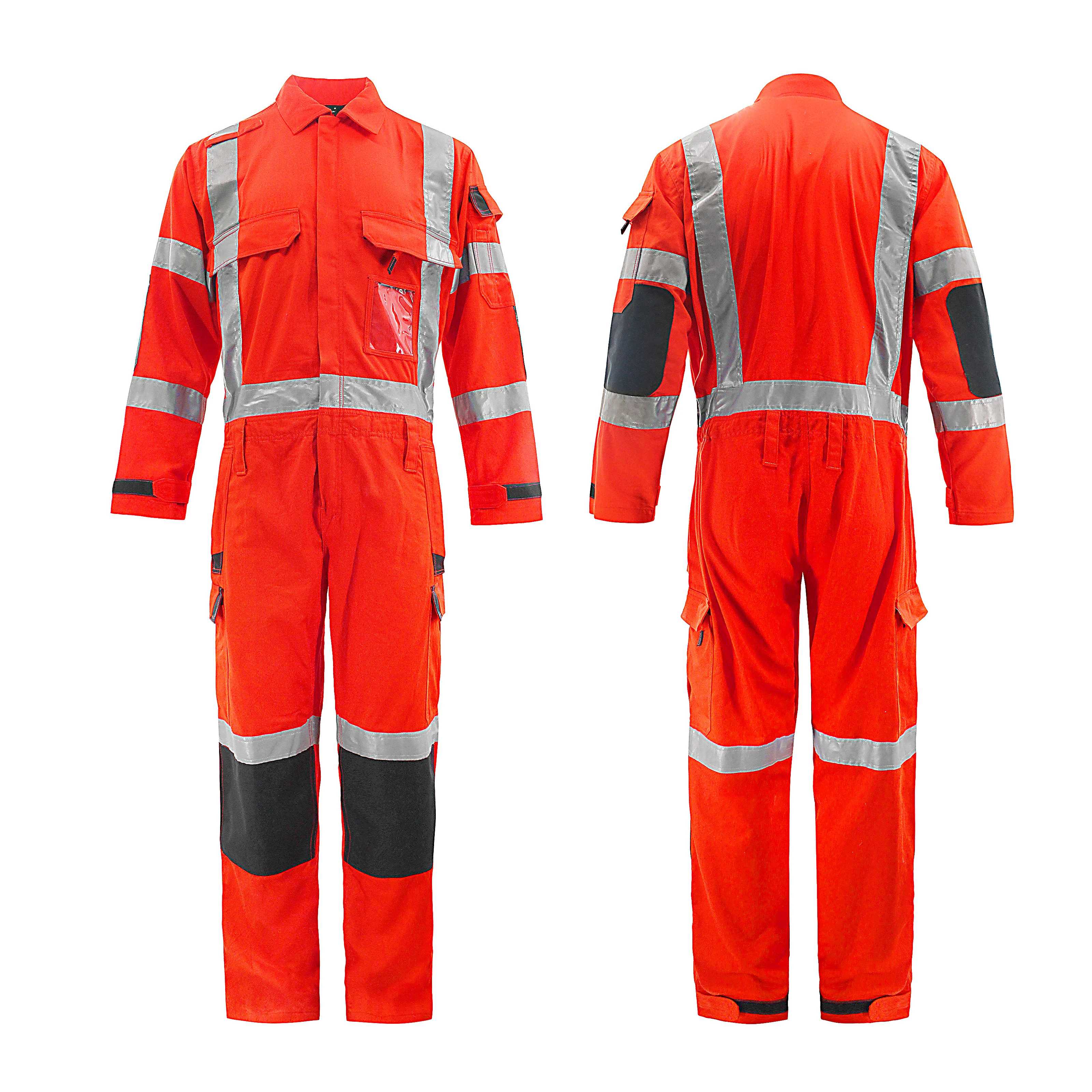 Hi vis Viz Bib & Brace Contrast Overall High Vis Safety Reflective Work Coverall Manufacture Waterproof Overall Safety Workwear
