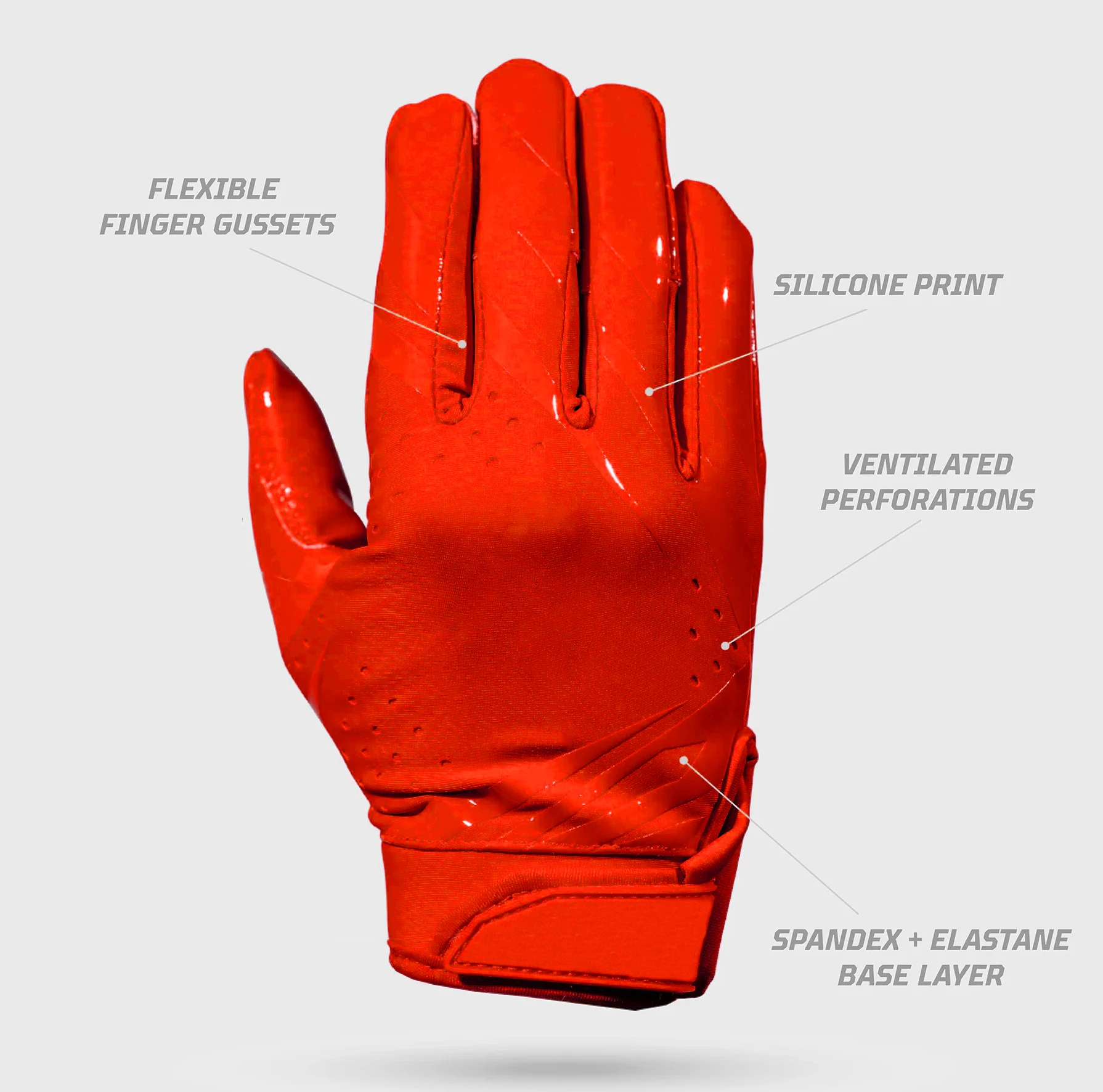 Wholesale Sticky Football Gloves Comfortable Soft American Football Gloves Custom Printed Football Receiver Gloves