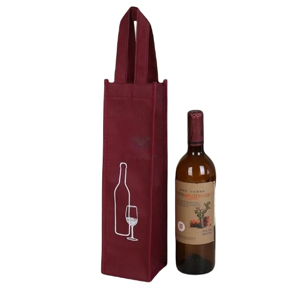 100% Made in Vietnam Promotion Comfortable Eco-Friendly Non Woven 4 Bottle 6 Bottles Non-woven Wine Bag With logo Customized