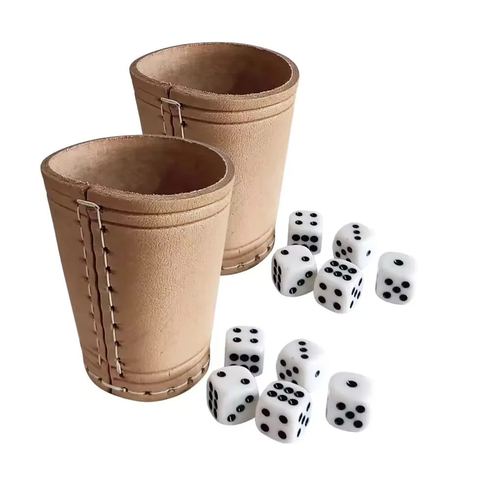 natural leather dice cup