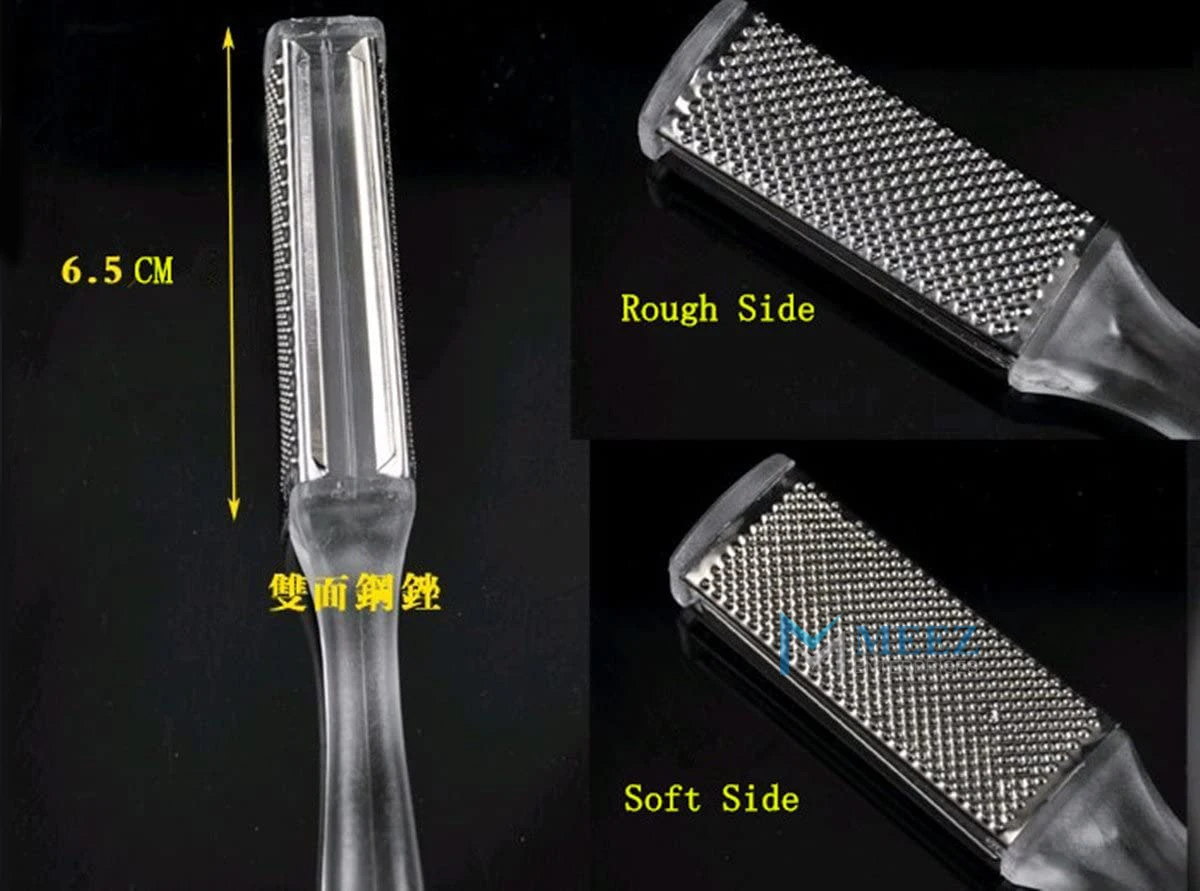 High Quality Pedicure Foot File Callus Rasp Scrubber Hard Dead Rough Skin Callus Remover Reducer 2 Sides Clear Handle