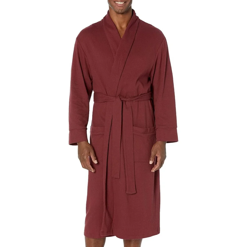 Maroon Solid Color Texture Premium Design High Quality Custom Color Logo Bathrobes Terry Velour Jacquard Sleepwear From Pakistan