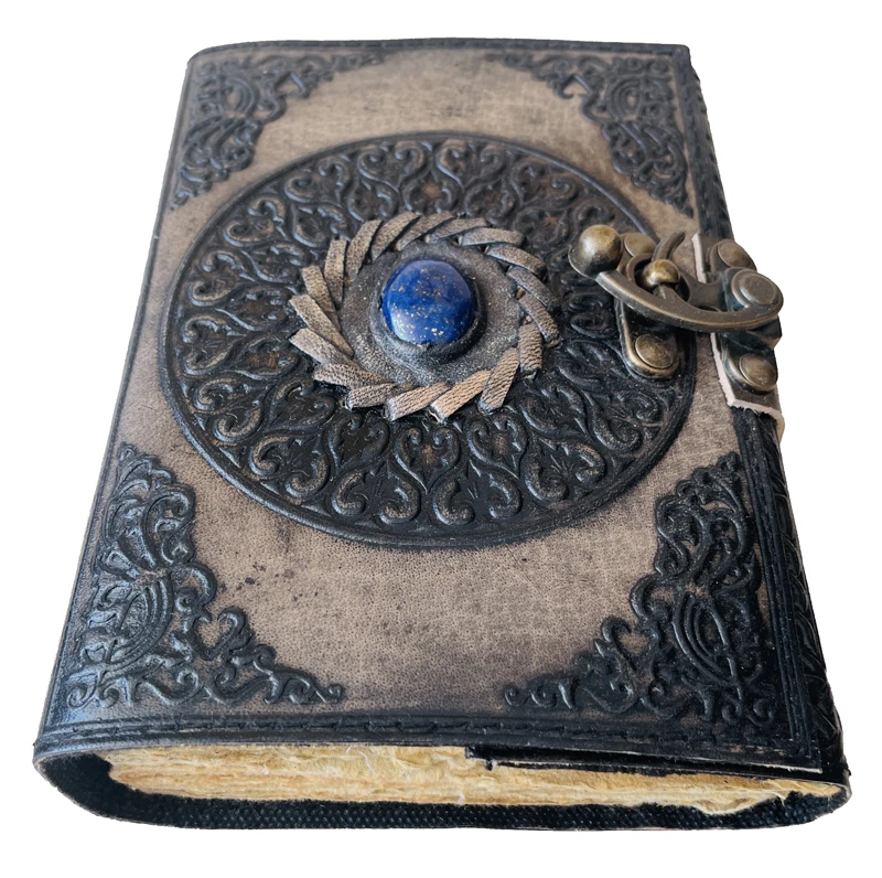 Wholesale Vintage Travel Diary for Men stone Leather Journal Writing Notebook Genuine Leather Daily Notepad Kraft Paper Factory