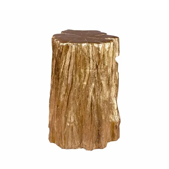Decorative Furniture Wooden Stool With Gold Painted Furniture Living and Lobby Hotels New Arrivals