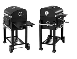Large Trolley Rectangular Barbecue Grill Tabletop Bbq Smoker Charcoal Bbq Grill With Side Table