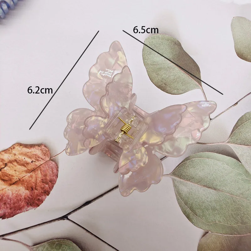 Sweet Styles Gradient Double Layer Butterfly Hair Clips Acrylic Hair Claws for Womens