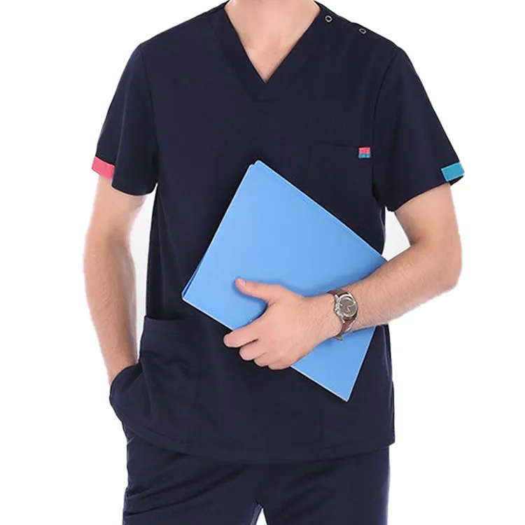 High Quality Short Sleeve Wholesale Price Scrubs for Women and Men V Neck Hospital Uniform Stretchable Women Scrub Set