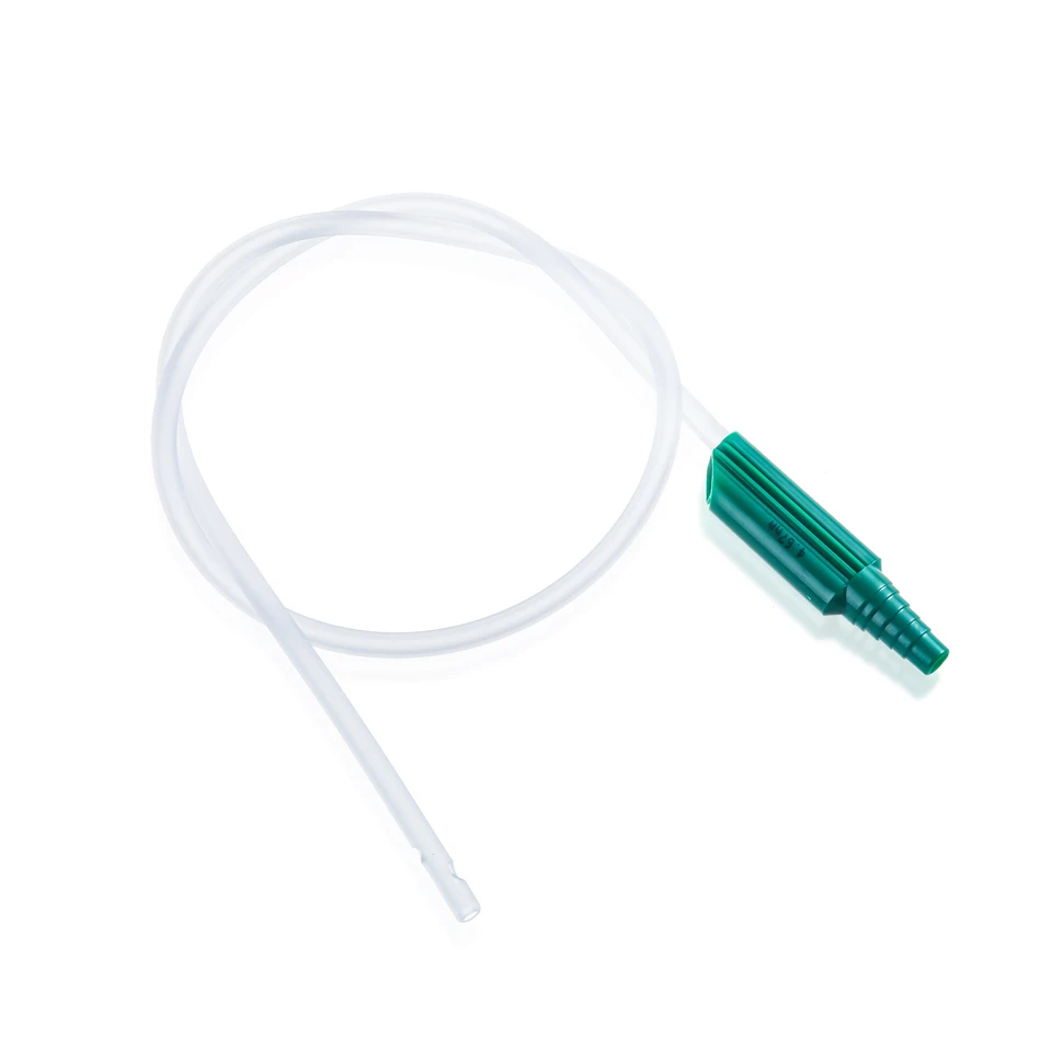 Bone CE/ISO Medical Grade PVC Crown Flat Tip with Thumb Control Vent Suction Catheter with Anti-kinking Tube
