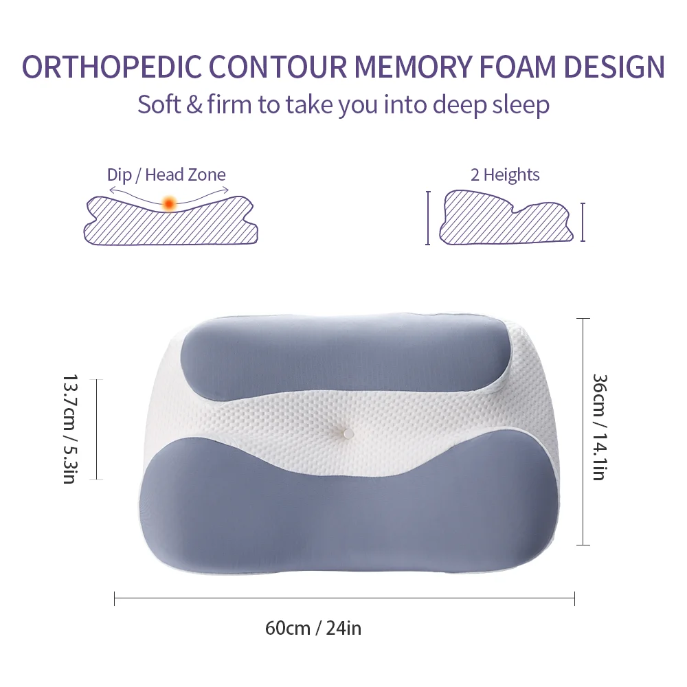 LIANDA P-118 Memory Foam Pillow Neck Support Cervical Contour Anti-snoring Orthopedic Vertebrae Sleep Bed Memory Sponge Pillow