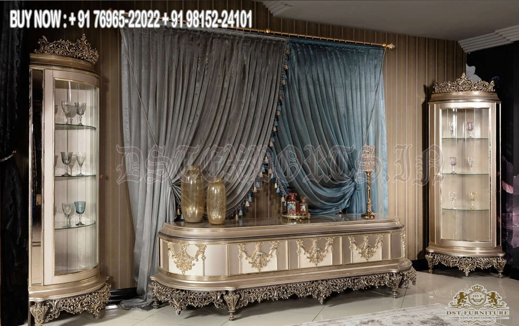 Italian TV Wall Unit With Cabinet Classic Hand Carved TV Units for Home Furniture Luxury Designer Tv Cabinets for Home