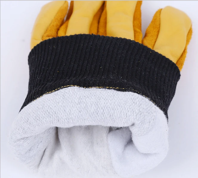 Wholesale firefighter fireman fire fighting waterproof protective safety leather work gloves
