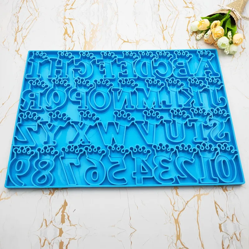 New design DIY Silicone Alphabet uppercase A-Z Letter with Crown Mold , Letter Mold Decoration Silicone Mold Crafts Accessories