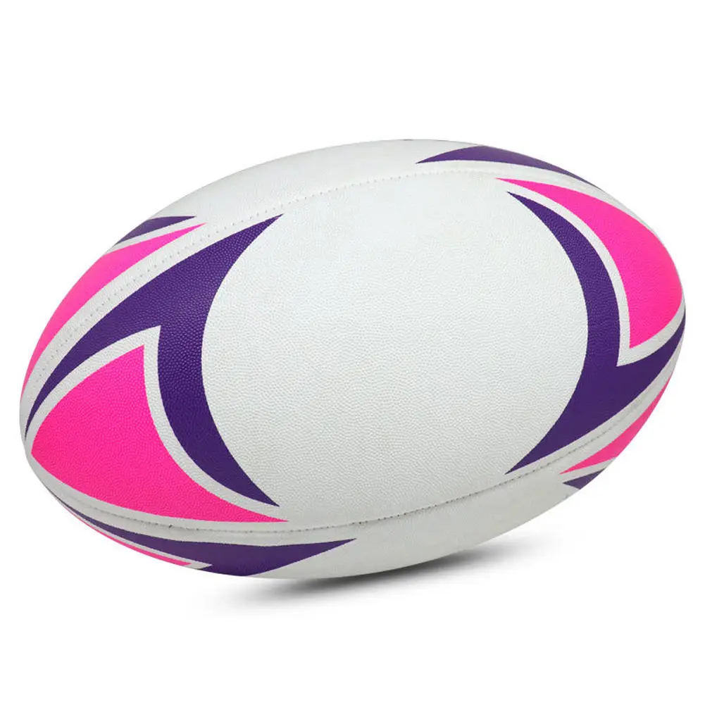 Best Quality Machine Stitched Rubber Leather Rugby Ball Factory Price Customized Logo Printed Size 5 PVC Football