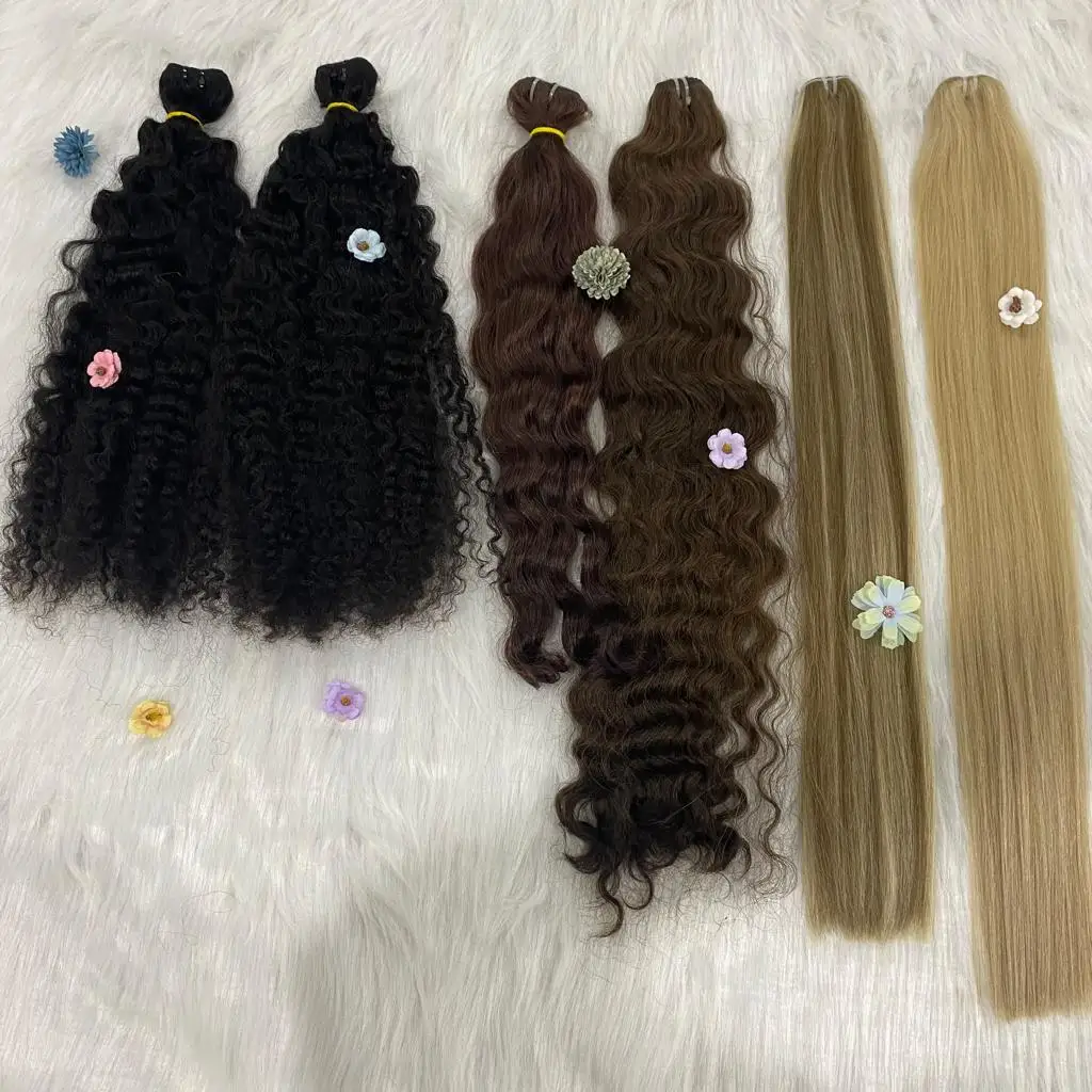 Best sale 2024 Russian style European market top genius weft hair real human hair high quality hair extensions factory wholesale