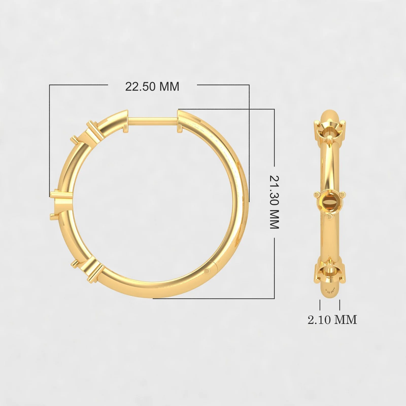 Trendy Natural Pink Tourmaline Hoop Earrings Round Modern Trendy Gemstone Earrings For Women For Regular Wear 10K Gold H-VS