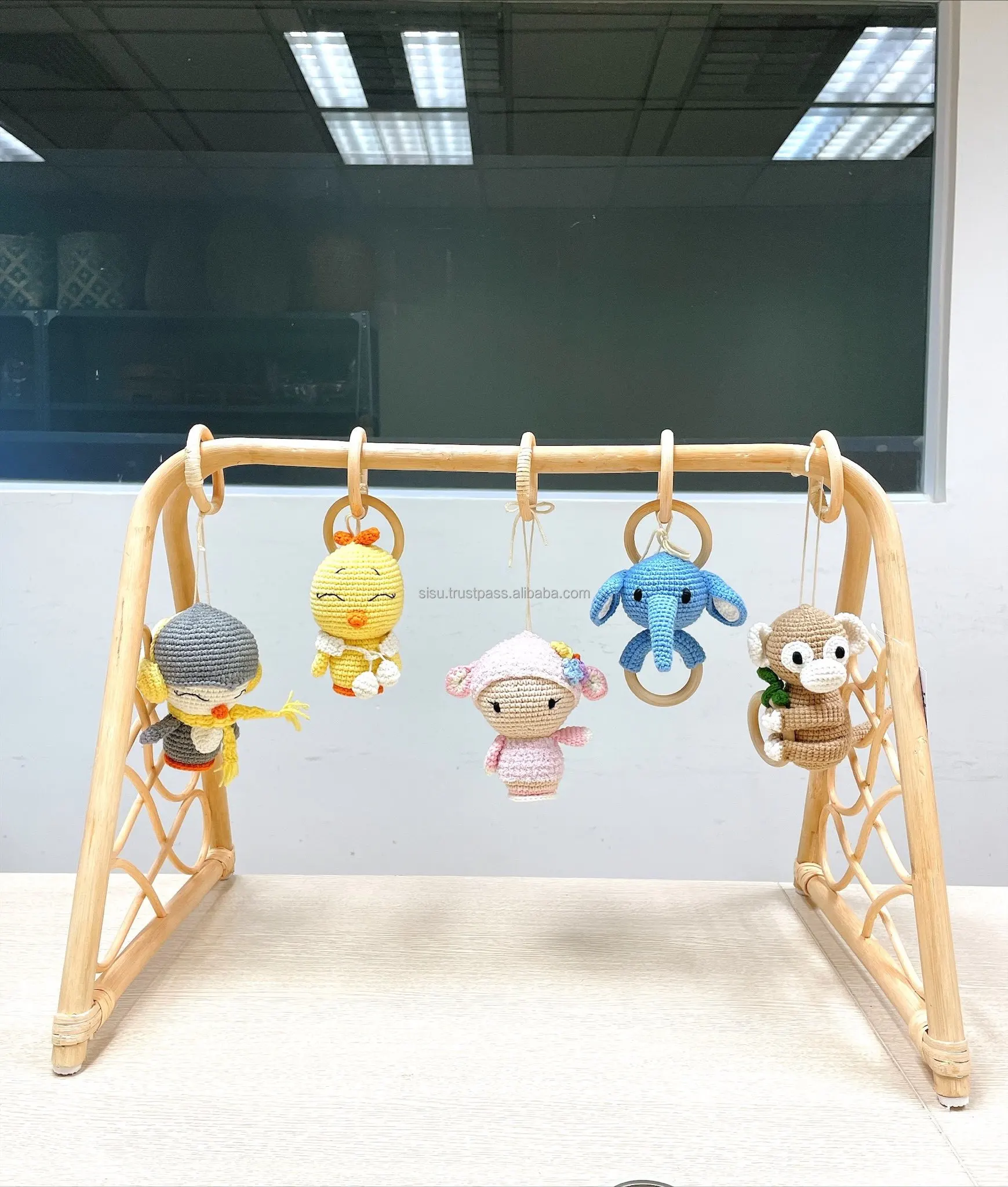 Ротанговый детский игровой тренажерный зал Монтессори с игрушками экологически чистые игрушки подвесная рама ротанговая мебель для детей декор Babycare