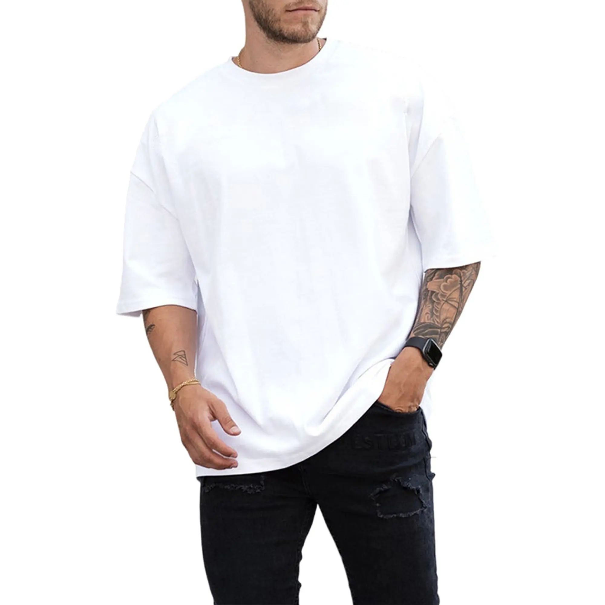 Oversized Baggy T Shirts Plain Dyed New Style Crew Neck Wholesale Cheap White Oversized T shirt