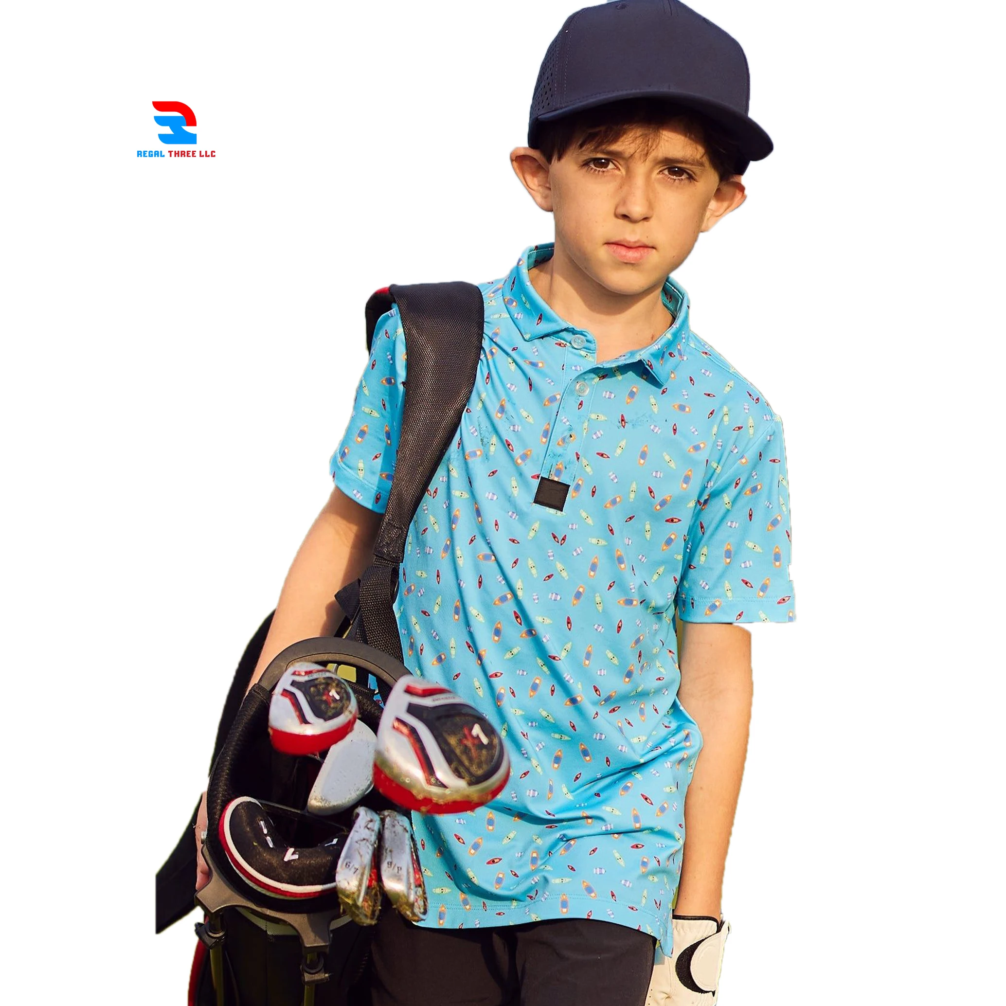 Футболка-поло с цифровым принтом 100% для мальчиков