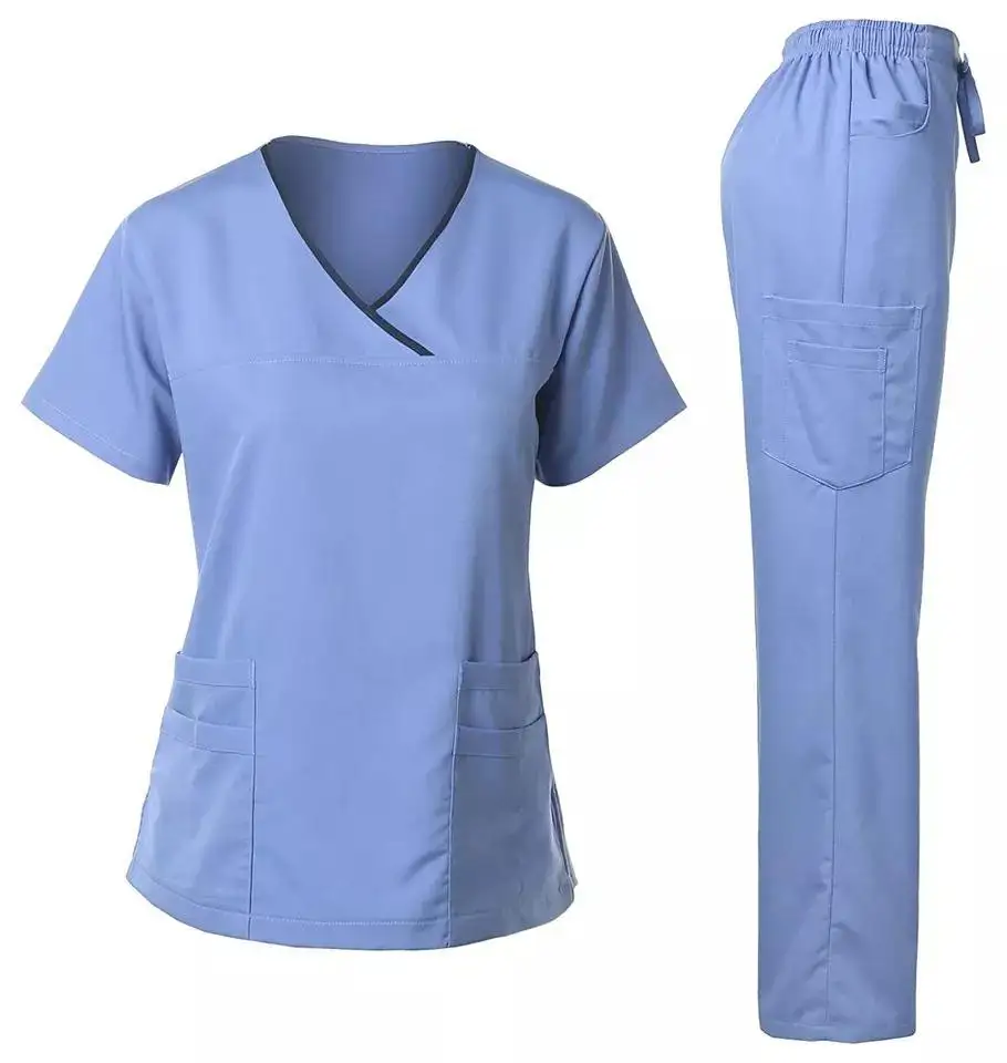 Pharmacy Scrub Medical Uniform Dental Clinic Supplies Nurse Custom Size Women Scrubs Shirts