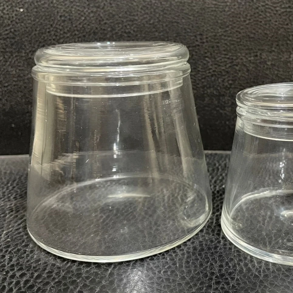 Candle Holders Lanterns and Candle Jars Borosilicate Clear Slope Glass Candle Jar with Lid