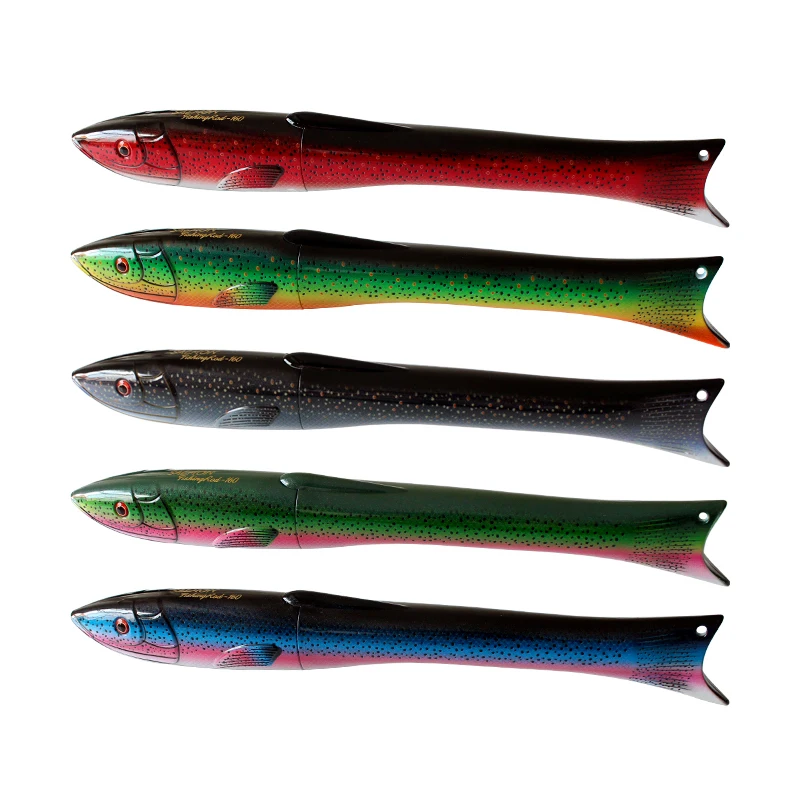 Fish-shaped Portable Telescopic Rod Multi Color Durable Carbon Outdoor Activities Hard Stream River Lake Fishing Rods