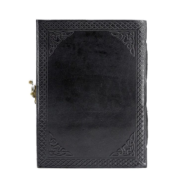 Новейший стильный кожаный журнал ручной работы A5 с антикварной краевой бумагой винтажный дизайн и замок для подарка