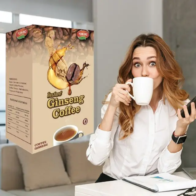 Ginseng No Sugar Instant Coffee  Using Stevia Halal Certified Energy Boost
