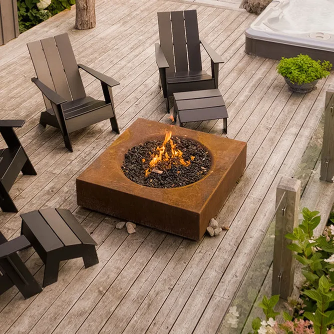 factory wholesale rusty corten steel wood burning fire pit portable wood stove outdoor warming firepit heater