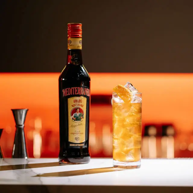 Italian bitter AMARO MEDITERRANEO 30 700 ML premium quality alcoholic drink aftermeal digestive and for mixology