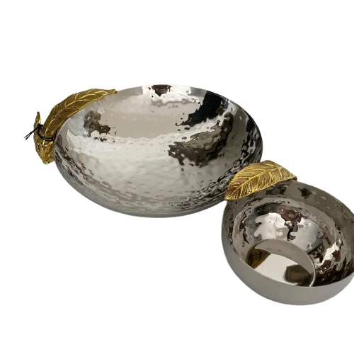 designer brass platted metal fancy bowl fancy gold plated bowl for chips and dips use at competitive discounted price