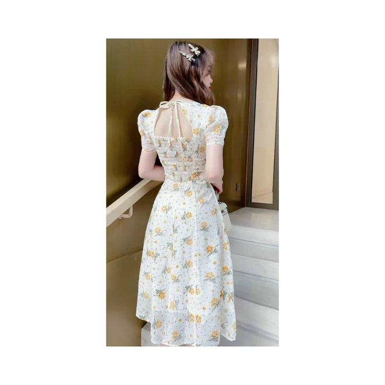 Summer Floral Dress Fast Delivery Comfortable For Women Clothing Vintage Design Customized Color Vietnam Manufacturer