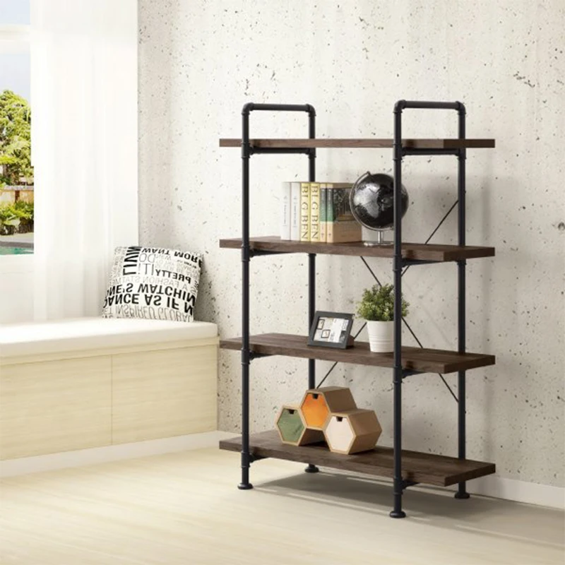 Office Computer Table with 4-tier Storage Shelf