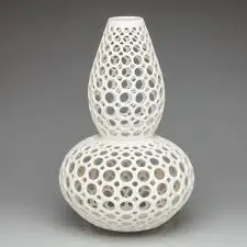 Flooring Decorative Flower Vase Aluminum Cast Golden Color Durable Pots Punctured Design Texture Metal Creative Vase