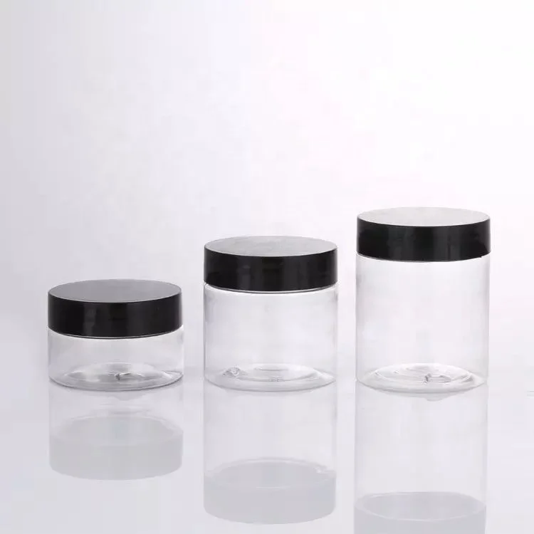 Empty storage jar packaging with lids cosmetic body scrub cream candy containers plastic jar