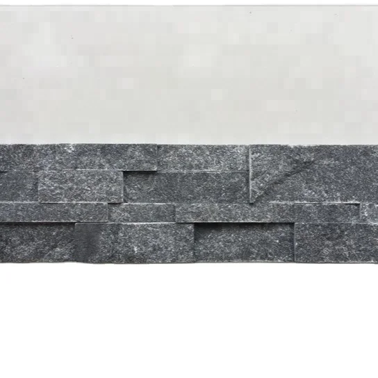 Modern Design Crystal Black LEDGE Marble Stone Tile Polished Culture Stone for Bathroom or Villa Antacid Erosion Resistance