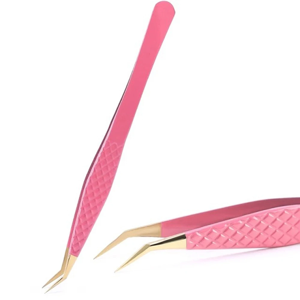 Wholesale custom logo Eyelash Tweezers Fast Delivery High Quality Curved Straight Eyelash Extension Tweezers