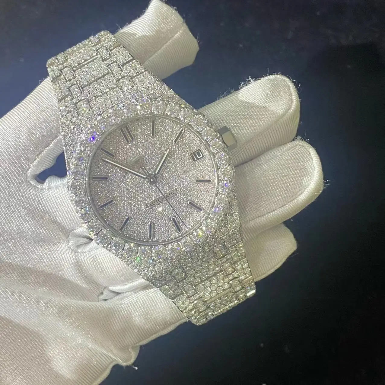Механические мужские часы Moissanite VVS оптовая продажа