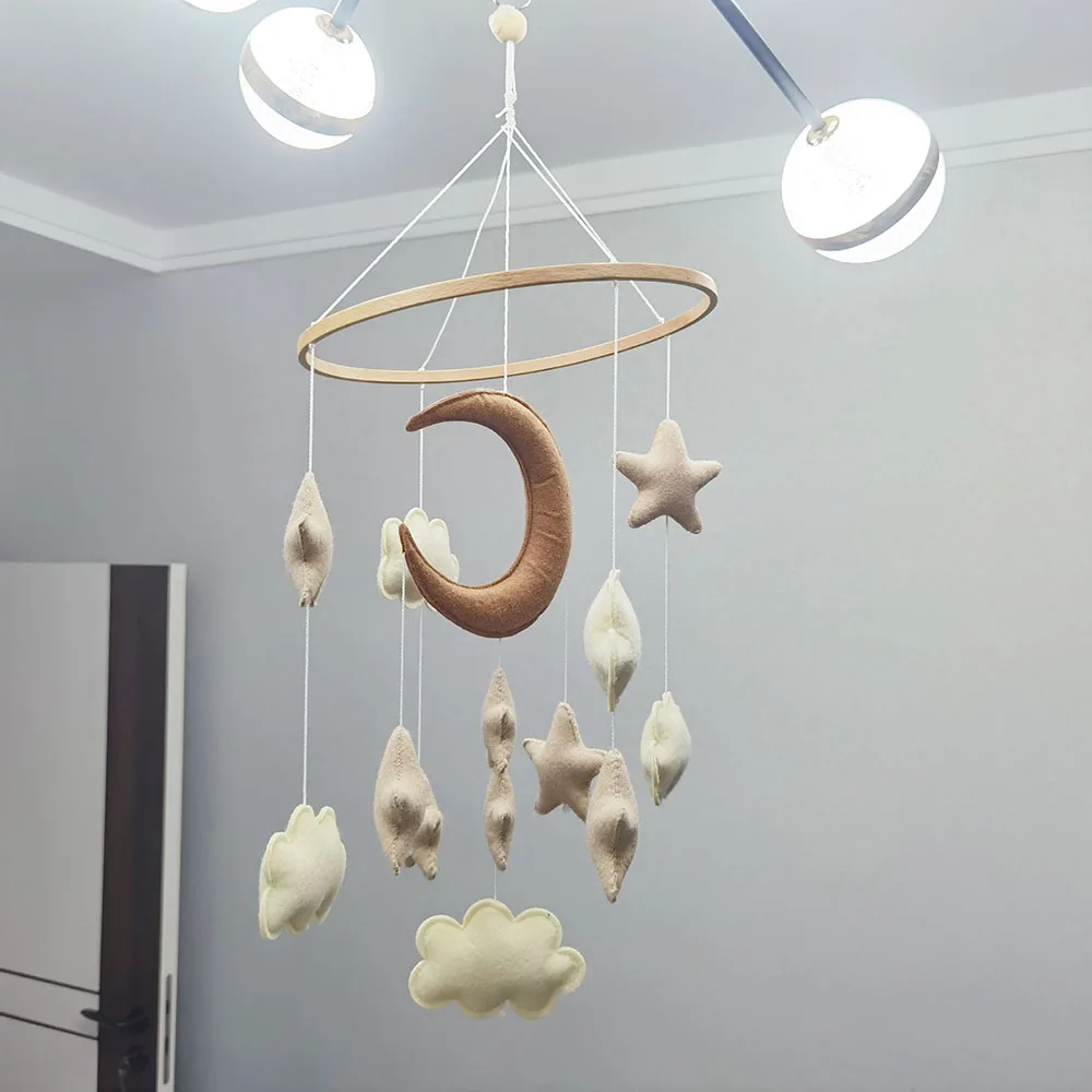 Baby Bed Bell Felt Handmade cot Hanging Toys dinosaur cloud moon  Felt Baby Crib Mobile Felt Mobile Toy