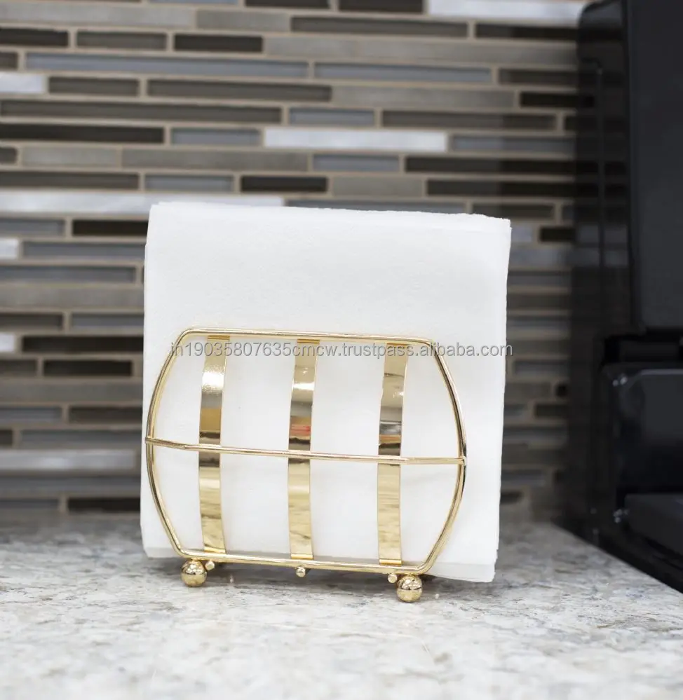Hot Sale Latest Model Table Decorative Metal Napkin Holder with Gold Plated for Home Hotel Use in Wholesale Price