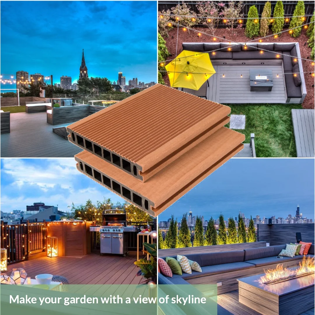 Water Resistant Flat Roof Top Deck Flooring Rooftop Deck Patio Composite Decking Roof Terrace Ideas