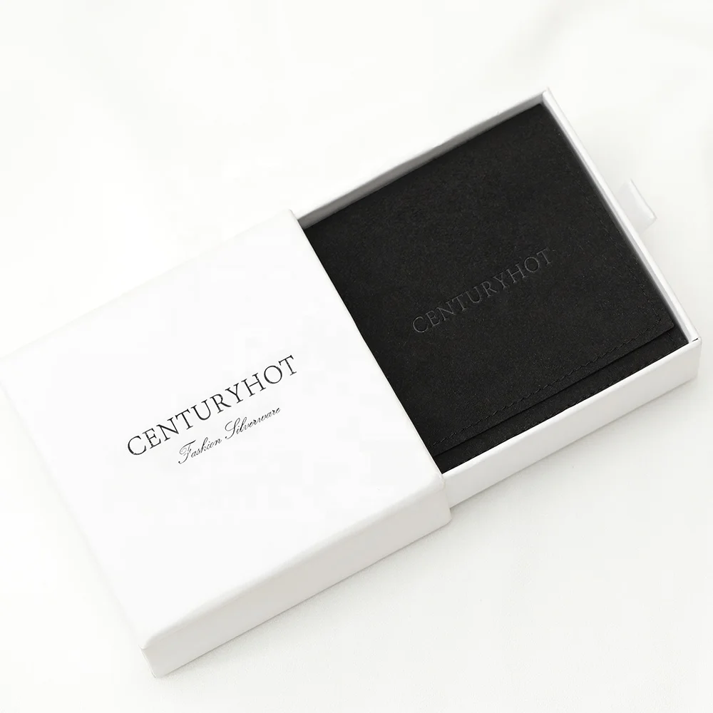 Custom High Quality Black Envelope Jewelry Pouches , Personalized Microfiber Jewelry Bag With  Logo Ring ,Earrings Pouch bag