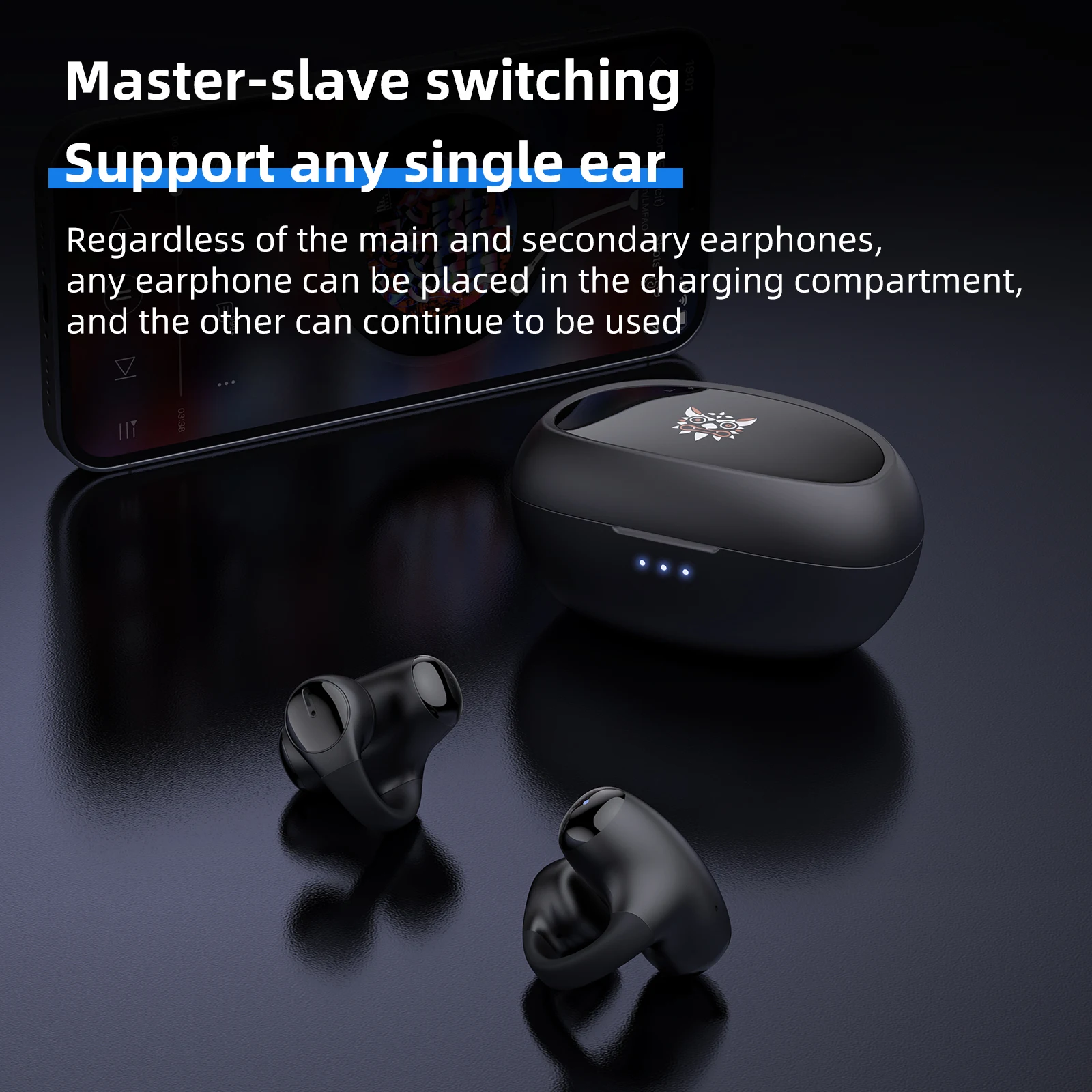 ONIKUMA T306 Hot Wireless Ear Clip Bone Earbuds Conduction Headphone BT5.3 Touch Clip-on Wireless Earphone Headset