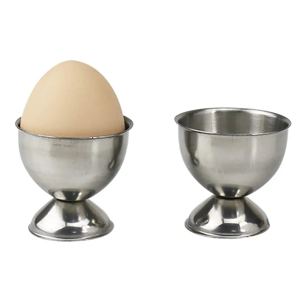Wholesale Prices Stainless Steel Egg Cups Egg Cup Holder Set for Soft Boiled Eggs Tray Kitchen Tool with Customized Logo