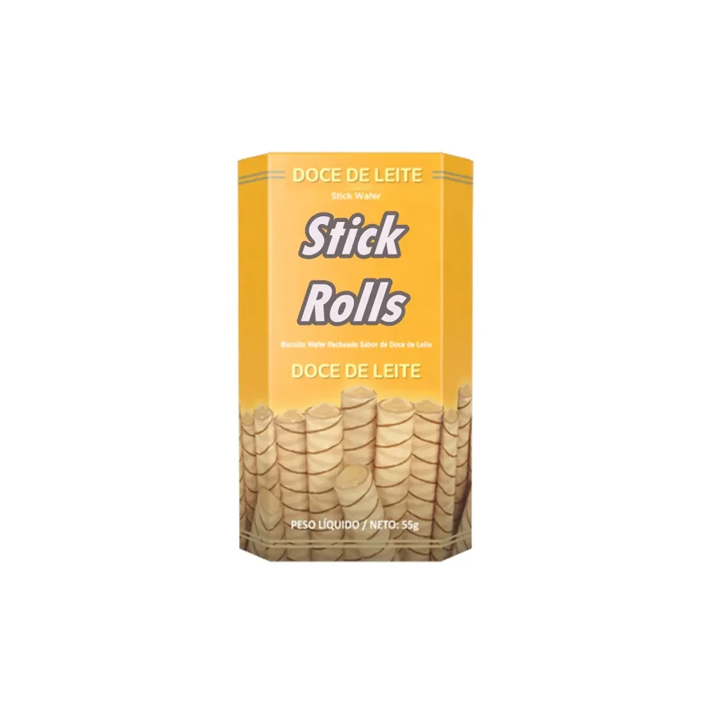 Wholesale Milk Fondant Snacks Caramel Flavored Wafer Rolls for Children Snacks Stick Rolls Milk Fondant