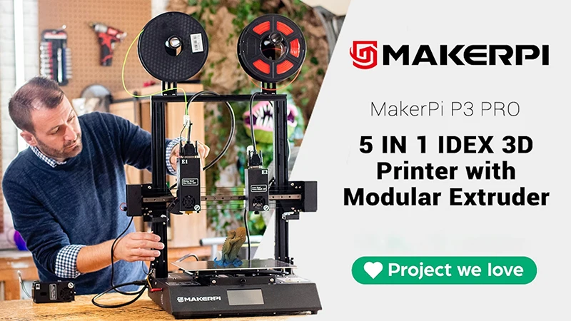 Water Soluble Support Independent Dual Extruder Backup Function Fool-Proof Carbon Fiber PLA/PVA/TPU/ABS/PA/PC/PA-CF 3d Printer