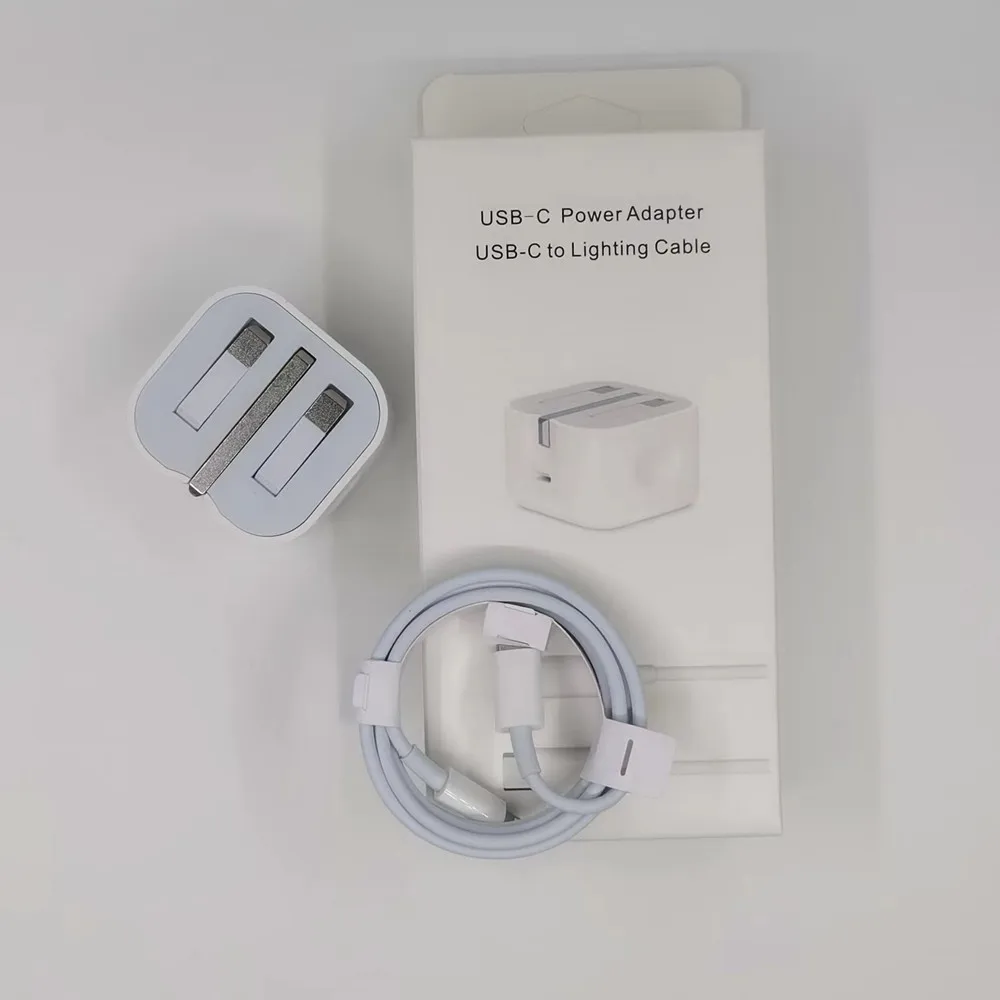 Fast Charger Adapter UK Plug 18w 20w Type C Fast Charger Block With 3ft Pd Cable For Iphone 12 13 14 Pro