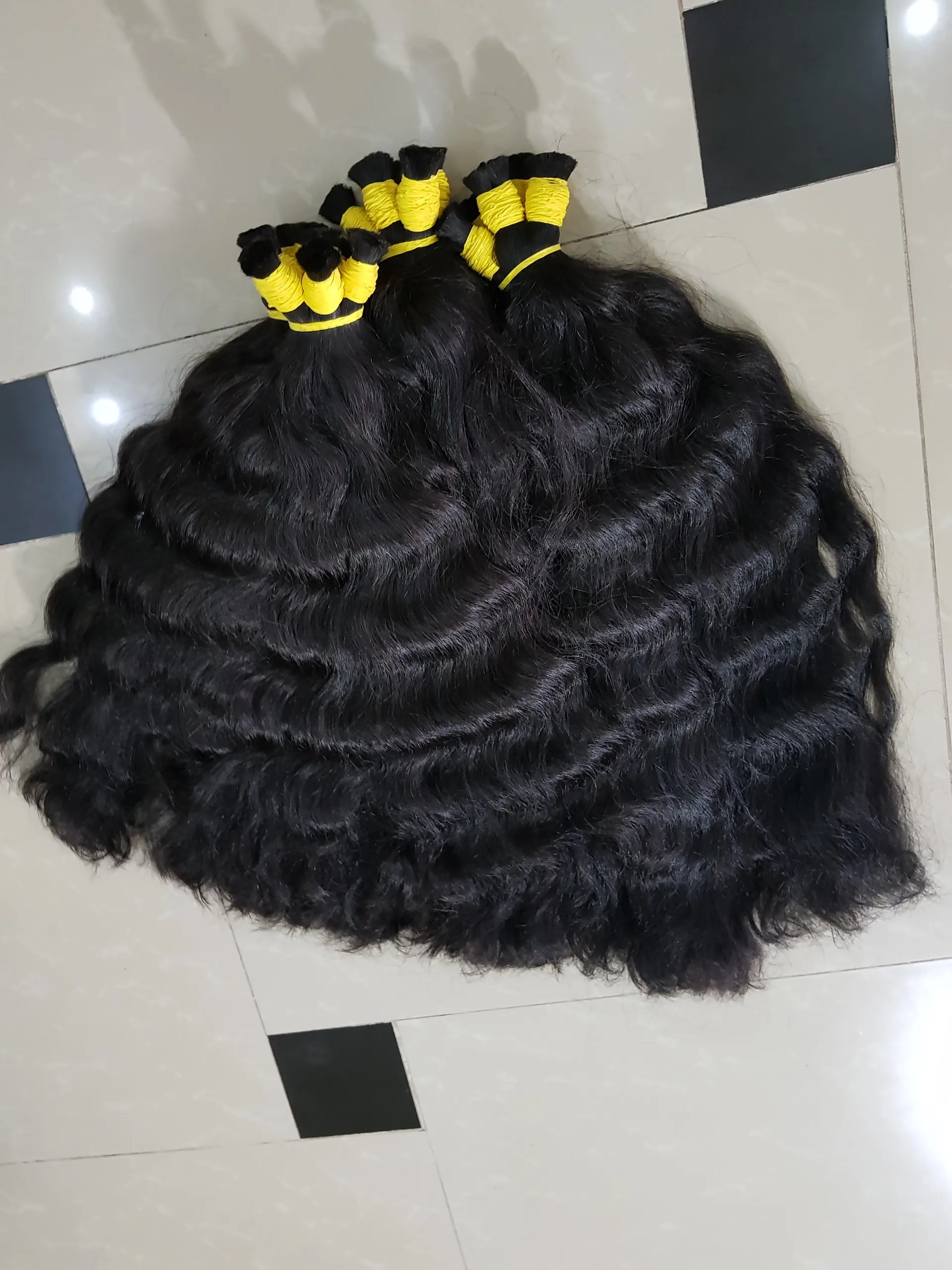Wholesale Raw Vietnamese Hair Extensions Wavy/Curly Human Hair Machine Weft No Chemical Super/Double
