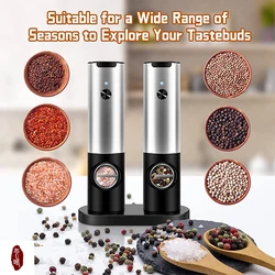 Hot Sell Electric Spice Salt Pepper Grinder Stainless Steel Ceramic Burr