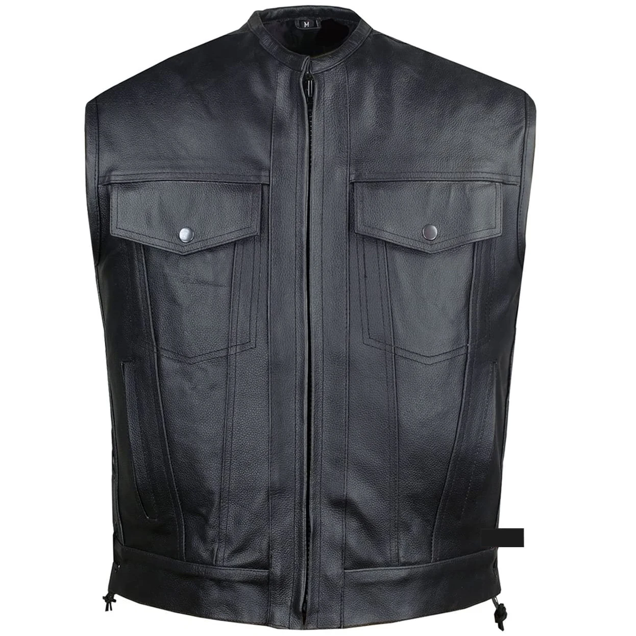 Low MOQ Genuine Leather Vest Vintage Back Gentleman Waistcoat Real Leather Cowhide Casual Sleeveless Vest